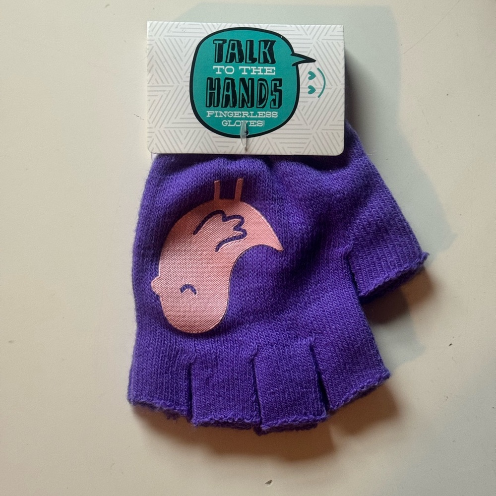NWT Purple fingerless gloves for 14+